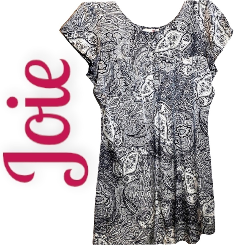 JOIE 100% Silk Paisley Mini Shift Dress, Size‎ Small